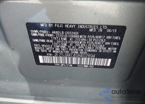 2016 Subaru Forester 2.5I Limited z USA, uszkodzony, nr VIN JF2SJAKC4GH402894